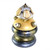 Jumbo Finial Tut in light gold,  alabaster and light sapphire has gold metal details and Swarovski crystals