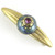 Ivy turquoise orbit pull 5.25 inches with 4 inch hole span and  gold metal accents and Swarovski amethyst crystal