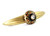 Grand Tiki gold Orbit7 pull 7 in. with  5 in. hole span has gold metal details and Swarovski crystal