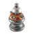 Jumbo Finial Isabella in amber, alabaster and silver has silver metal details and swarovski smoke topaz crystal