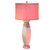 posh pam  table lamp with shallow drum shade in pink dupioni silk 