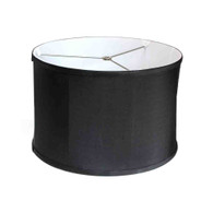 lamp shade shallow drum in silk black