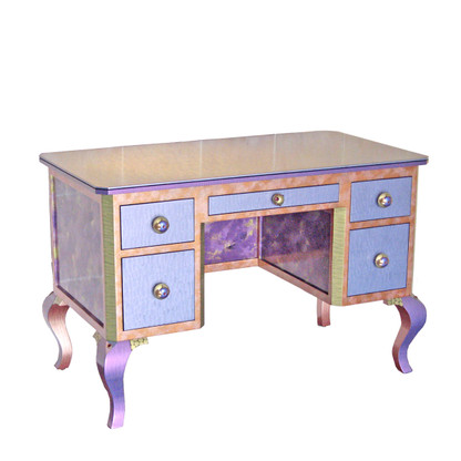 Jitterbug desk small in periwinkle and jade small version