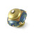 Mini Kyle Knob 2" diameter in Turquoise and light gold with gold metal details and Swarovski crystal