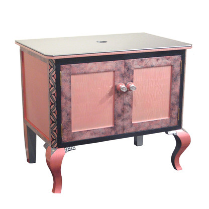 Charisma Vanity Sink Cabinet in Rosy Pink and Moonstone  paint finish
