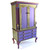 Diva Armoire Storage and media cabinet in periwinkle and jade paint finish