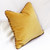 Flip side of Casbah pillow mocha is covered in saffron yellow velvet