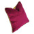 Rio Pillow with twisted rope trim has duo color scheme. One side is covered in cotton velvet in hot fuchsia pink.