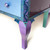 Cabriole leg has periwinkle paint finish with amethyst crystal embellishment