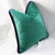Flip side of Bali pillow is aqua green velvet