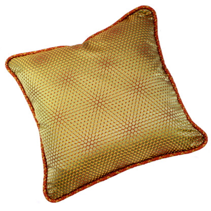 Milan pillow is covered in silk with a modern op art print.