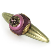 Tudor jade amethyst orbit pull 5 inches with 4 inch hole span with gold metal details