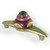 Tudor jade amethyst orbit pull 5 inches with 4 inch hole span with gold metal details projects 1.75 "