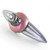 Duchess Pink orbit pull 5.25 in. with 4 in.hole span has silver metal accents and crystal