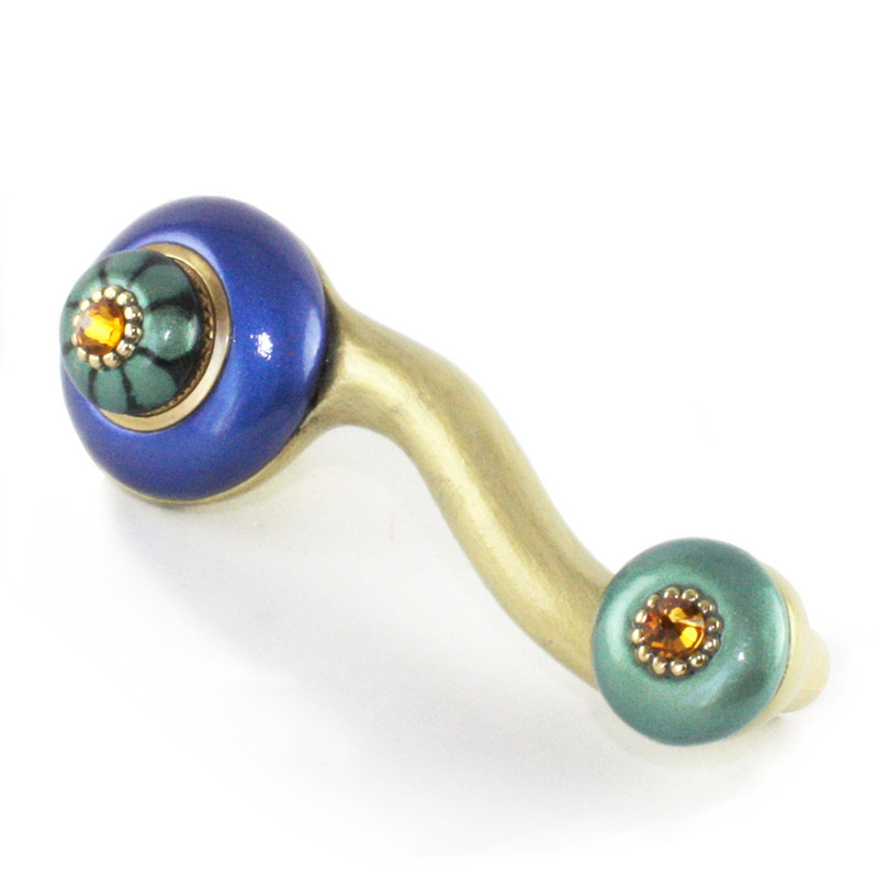 Tiki Amber Eel Right Pull 4 in. with 3 in hole span in gold and