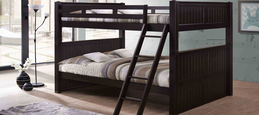 Queen over Queen Bunk Bed with Drawers for Adults