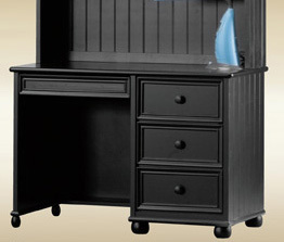 youth black desk with drawers