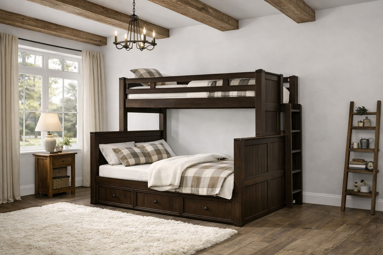 Dillon twin xl over queen bunk bed in espresso heavy duty