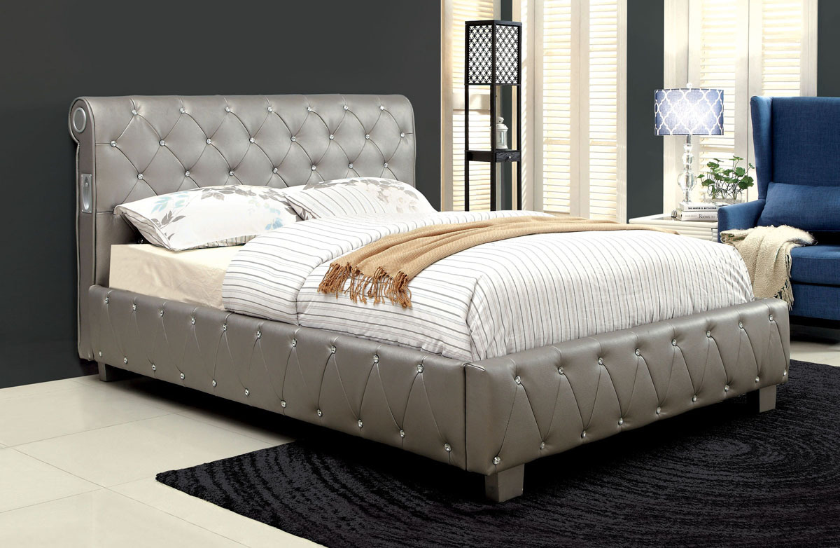 Transitional Upholstered Bed