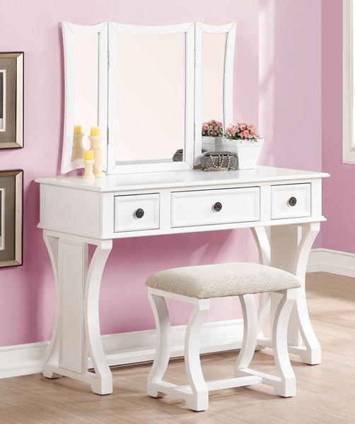 white vanity table in Orange County