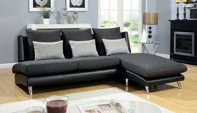 Gray Black Sectional Sofa