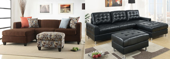 Leather and Microfiber Sectionals