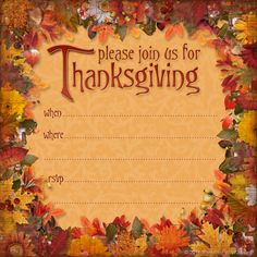 thanksgiving invitation card