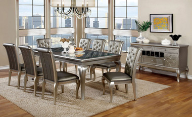 Furniture of America CM3219T Champagne Dining Table Set | Glitzy Table and Chairs 