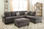 F6990 2-PCS Sectional Sofa w/ Reversible L/R Chaise in Ash Black
