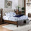 Furniture of America CM7577DR Rustic Wingback Tufted Bed