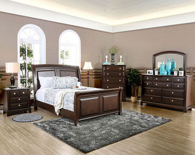 Furniture of America Sleigh 4 Pc Bedroom Furniture CM7383 | Queen and King Bedrooms