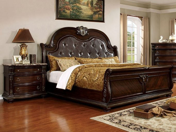 Fromberg Brown Cherry 4 Pc Bedroom Furniture CM7670