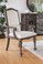 Arcadia Natural Finish Ivory Upholstered Fabric Arm Chairs