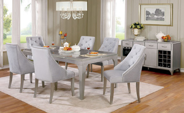 Furniture of America CM3020T Dining Table with Antique Mirror Inserts