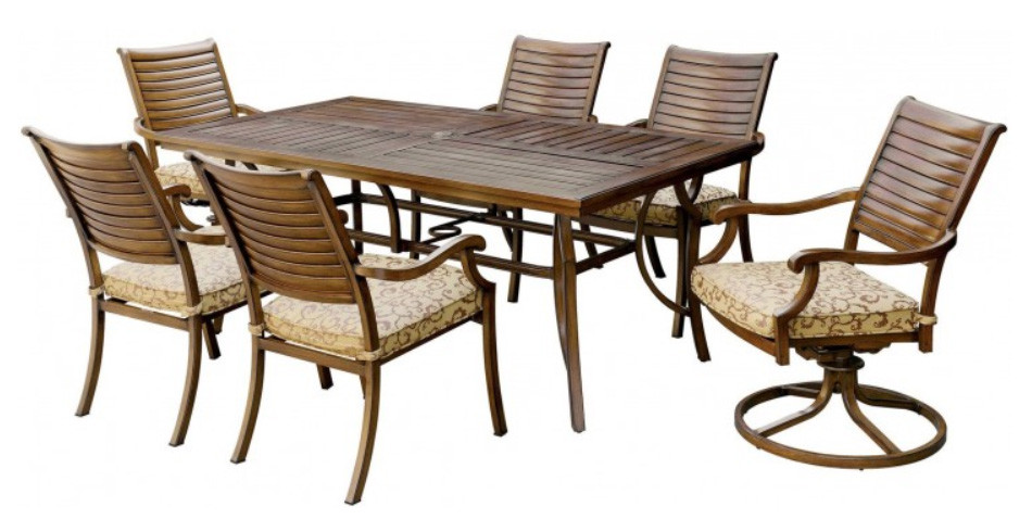 Desiree Brown Patio Rectangular Outdoor Dining Table Set Desiree Brown Patio Rectangular Outdoor Dining Table Set