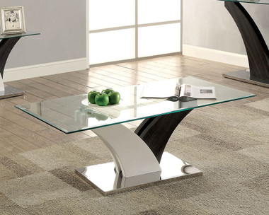 Furniture of America CM4244 Rectangular Glass Occasional Table