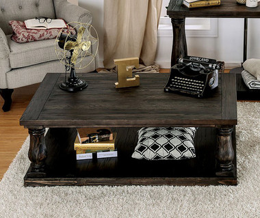 Furniture of America CM4455 Weathered Walnut Coffee Table