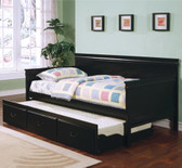 Black Bed with Under Bed Trundle