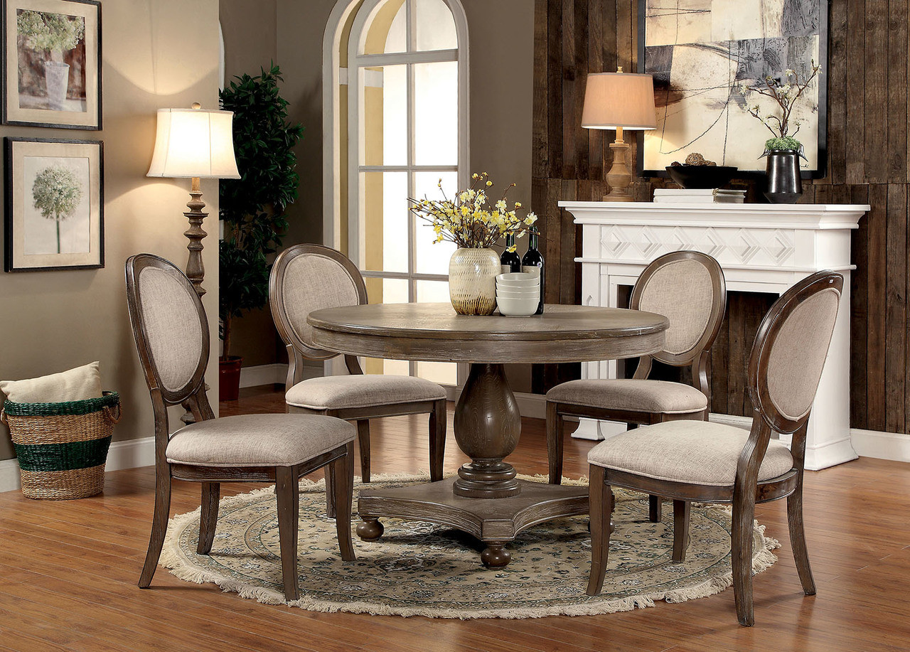 rustic round dining table set Round rustic pedestal dining table diningtable taos sets