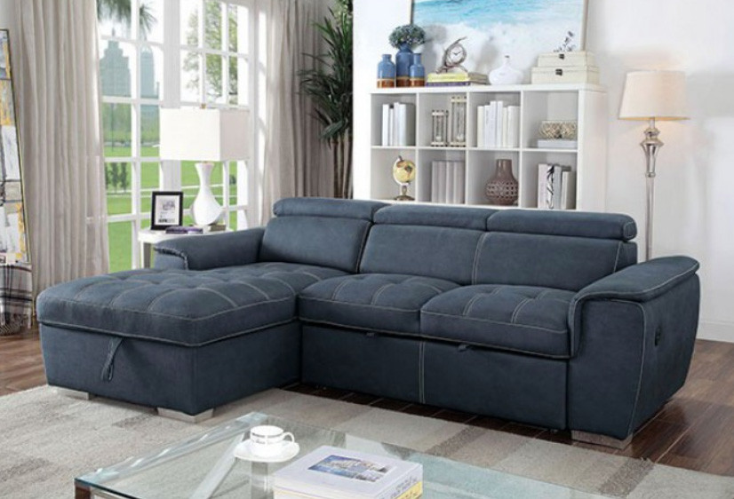 Sectional sofa that store converts to bed