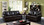 Reinhardt CM6318 Top Grain Leather Match Love Seat + Sofa | Furniture of America Dark Brown Leather Living Room Set