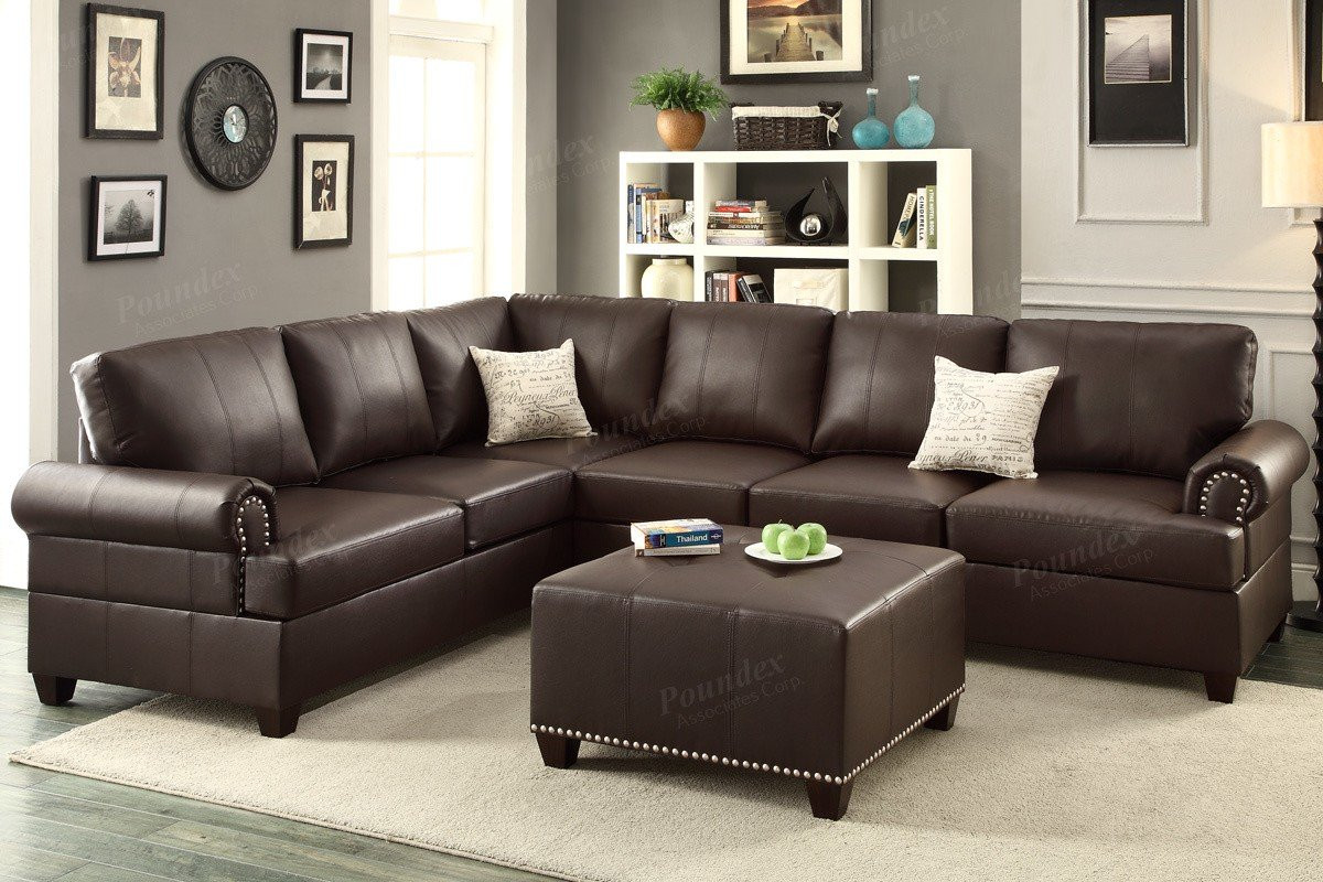 Espresso Bonded Leather Sectional Sofa. Poundex F Pcs Bonded Leather Sectional Sofa Set espresso bonded leather sectional sofa. poundex f pcs bonded leather sectional sofa set
