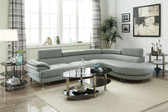 2-Pcs Sectional Sofa in Light Gray
