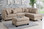 Poundex F7605 3-PCS Reversible Chaise Sectional in Sand