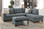 Morgan Bay F6542 3-PCS Reversible Chaise Sectional with Ottoman in Steel Color