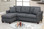  F6571 Reversible Chaise Sectional with 2 Pillows in Charcoal