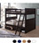 Queen Over Queen Bunk bed with Slanted Ladder in Espresso