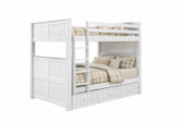 Dillon queen over queen bunk bed in white finish with ladder