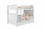Dillon queen over queen bunk bed in white finish with ladder