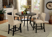 Furniture of America CM3323RPT Kaitlin Round Counter Height Table with Chairs
